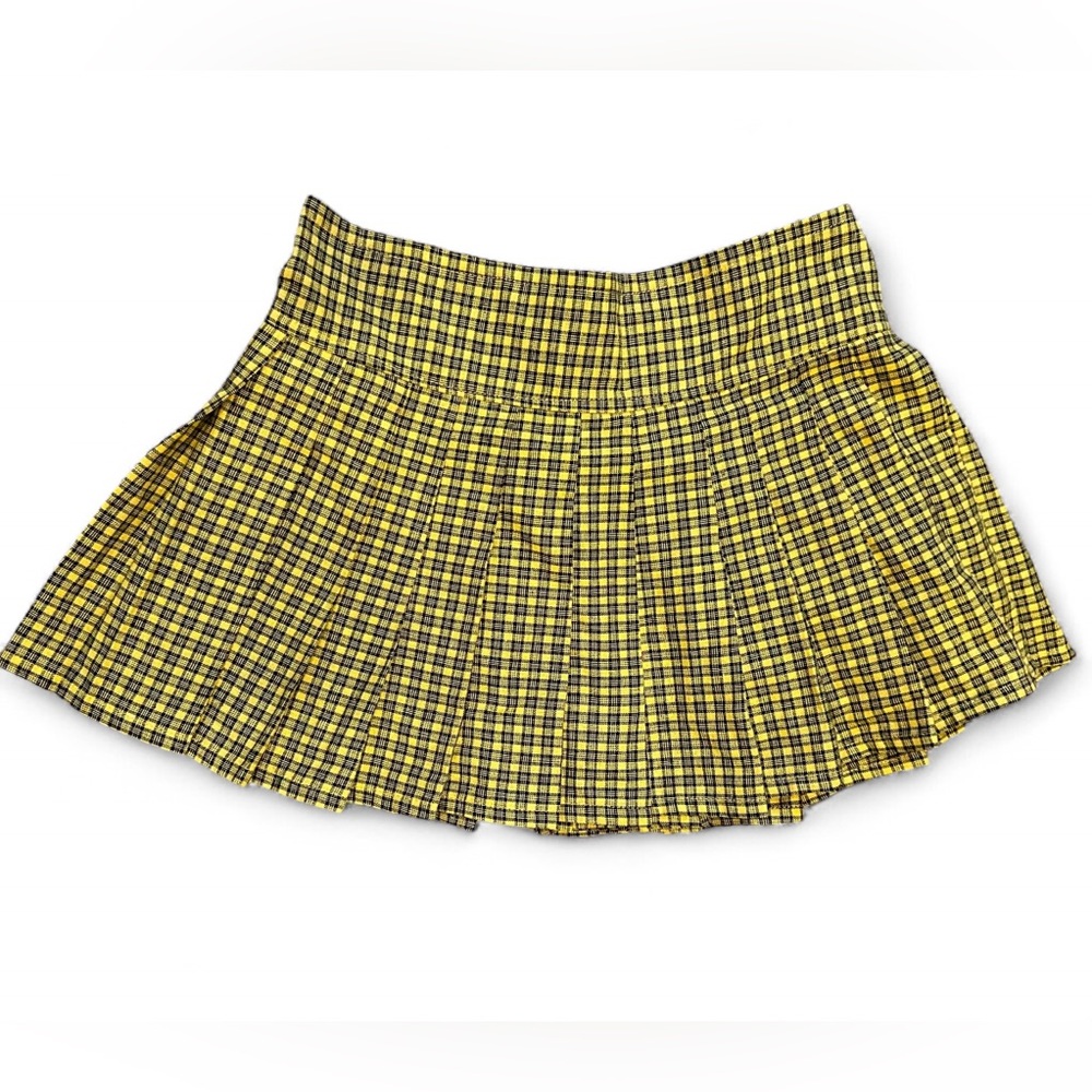 Plaid Pleated Micro Mini Skirt